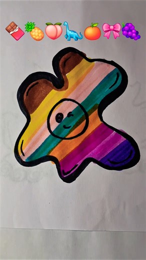 🍫🍍🍑🦕🍊🎀🍇satisfying creative art #shorts​ #drawing​ #colouring​ #art​ #satisfying