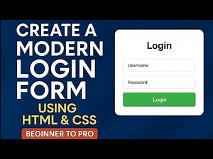 🔥 Create a Modern Login Form Using HTML & CSS | Beginner to Pro | Form in HTML