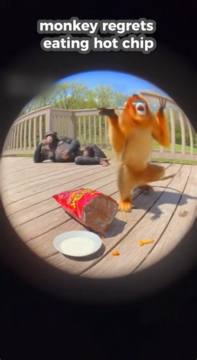 Monkey Regrets Eating Hot Chip #monkey #hotchipchallenge #humor #AI #Sora2 #fblifestyle | Artisan Alley