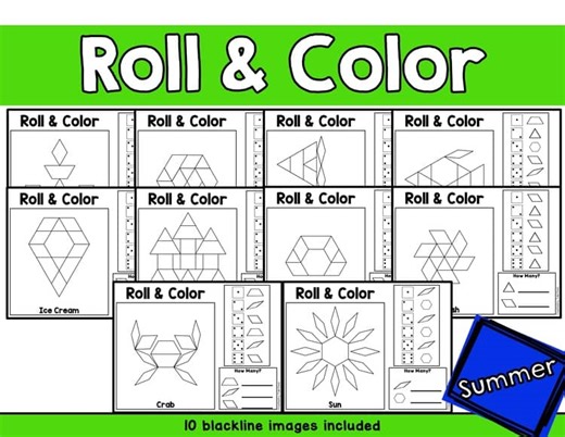 Pattern Blocks Puzzle Picture Mat for Seasons 1st Grade Kindergarten Math Games