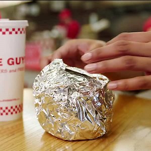 Actual speed of me unwrapping my burger. 🍔 | Five Guys