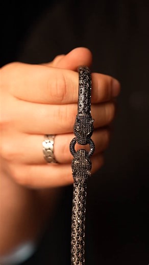 The detail’s real. The shine’s cold. This python bracelet delivers. | Ottasilver