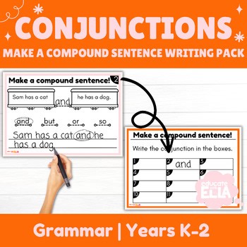 Simple & Compound Sentence worksheets – Decodable Conjunction Sentences for K–2