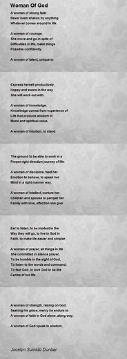 A Woman Of God - A Woman Of God Poem by Jocelyn Dunbar