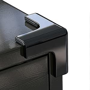 Black Soft Silicone Corner Guards for Baby Proofing – Adhesive Clear Table Edge Protectors for Furniture, Glass Tables, Sharp Edges (Black, 8-Pack)