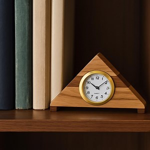 Mini Clock Handmade Triangle Wood Clock Ambrosia Maple and Walnut Silent Quartz Movement Gold or Silver Bezel Desk Mantel Decor - Etsy