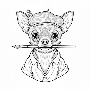 30 Chihuahua Coloring Pages | Dog Illustrations (PDF & PNG Downloadable ) - Etsy Canada