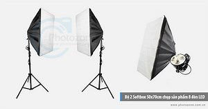 Bộ 2 Softbox đuôi 4 đèn 50x70cm LED 240W - photoZone