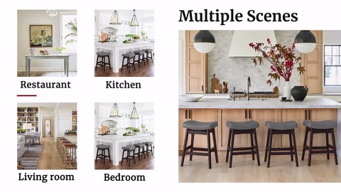 Dycanpo Saddle Seat Counter Height Bar Stools Set of 4 for Kitchen, Dining, 24in, Antique White-Faux Leather