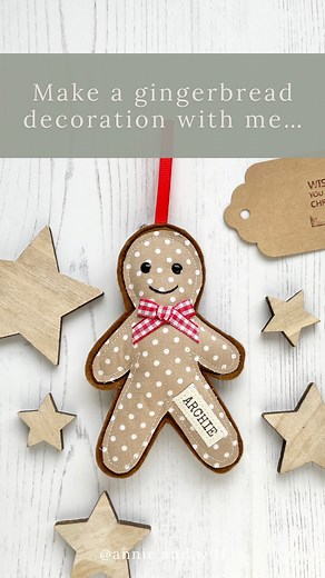 21K views · 1.7K reactions | Make a gingerbread with me in 40 seconds. ❤️ If you’d like a full tutorial and pattern for the gingerbread decorations please comment GINGERBREAD and I’ll send a link for you! x #handmade #handmadewithlove #sewingproject #sewingmachine #sewingcraft #etsyuk #etsysellersofinstagram #etsy #etsyshop #shopifystore #shopifyseller | Annie and Wilf Designs | Facebook