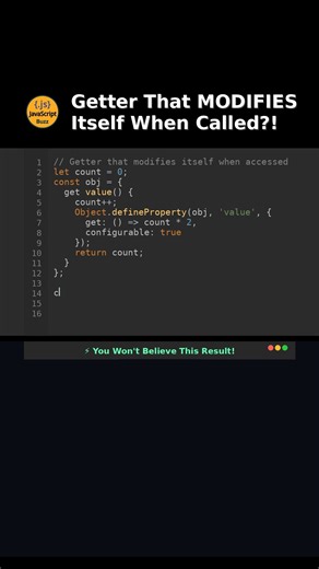 Getter That MODIFIES Itself When Called?! #JavaScript