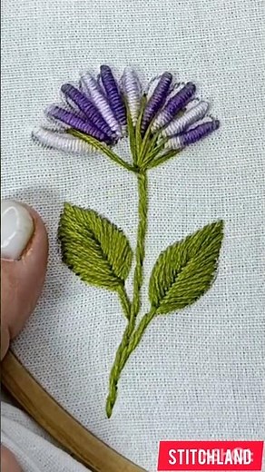 ✨"Easy Fan Flower Embroidery Tutorial for Beginners | Hand Embroidery"#shorts