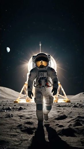 Walking Into the Future: First Steps on the Moon 🌕✨ #Space #Astronauts #NASA