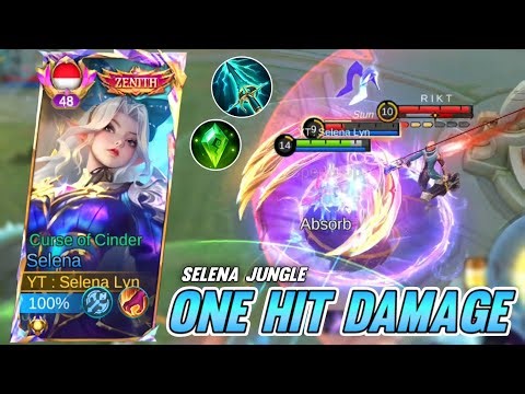 ONE HIT DAMAGE SELENA JUNGLE Skin Zenith | Curse Of Cinder | Mobilegends