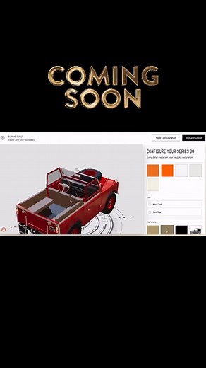 New Bespoke Series Design Studio – Coming Soon 🚀 Soon you’ll be able to configure your own Bespoke Series 88, 109, Defender 90 or 110 directly from our new design studio. Choose your paint, interior, engine, wheels, soft top or hard top, and dozens of bespoke options to create something truly yours. Hand-built. Custom. One-of-a-kind. Your Bespoke Series starts here. http://dlvr.it/TPMllq #BespokeSeries #LandRover #Series88 #Series109 #Defender90 | Bespoke Series