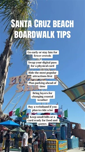 Tips for the Santa Cruz beach boardwalk! #santacruz #santacruzbeachboardwalk