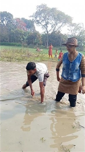 A net is being cast in the pond #fishing #villagepond