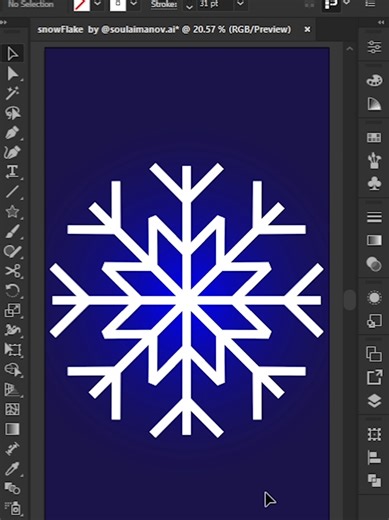 how to draw snowflake ❄️ using Adobe illustrator #graphicdesign #illustratortutorial #illustrator #logo #snowflake