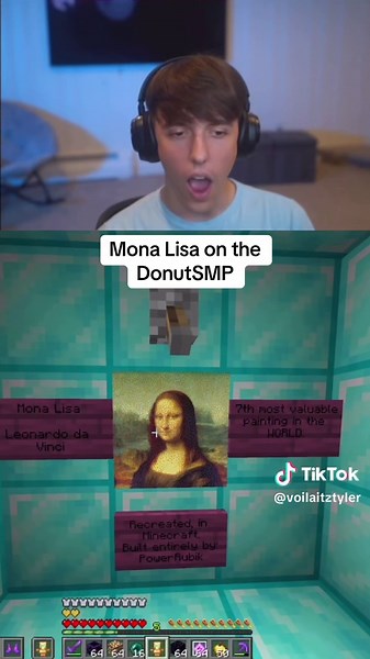Mona Lisa Reimagined in Minecraft's DonutSMP
