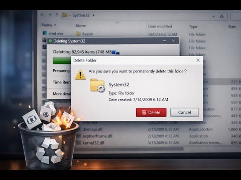 What happens if you delete the System32 folder in Windows? [Do not try this at home❗️❗️]