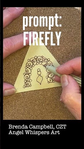 Inktober 2025 Day 23: Firefly & Qurtuba – Zentangle® Method with Brenda Campbell, CZT #inktober2025