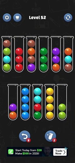Ball Sort Puzzle Level 052 🧩 #ballsortpuzzle