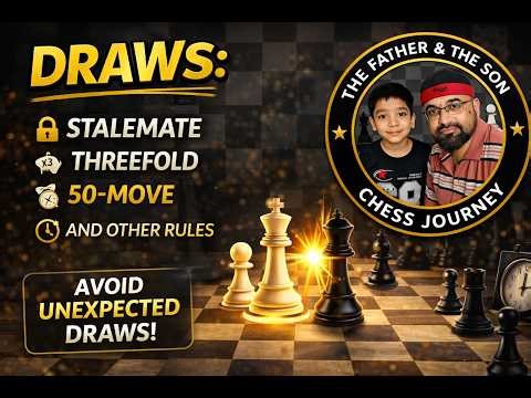 Chess Lesson # 8: Ways to Draw a Chess game: Stalemate, 50-move draw and more