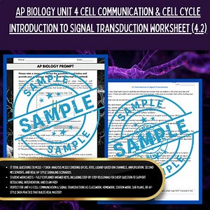 AP Biology UNIT 4 Cell Communication 4.2 Signal Transduction Worksheet