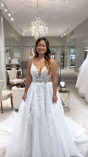 42 reactions · 8 comments | This romantic a-line gown is covered in...