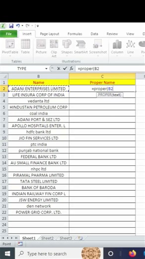 how to change first letter capital in excel MS Excel First Letter Capital #excel #exceltips #msexcel