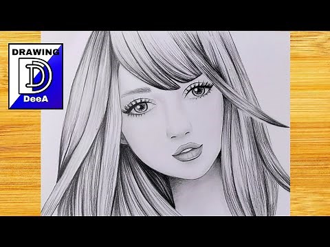 How to draw realistic girl face / Easy drawings with pencil video