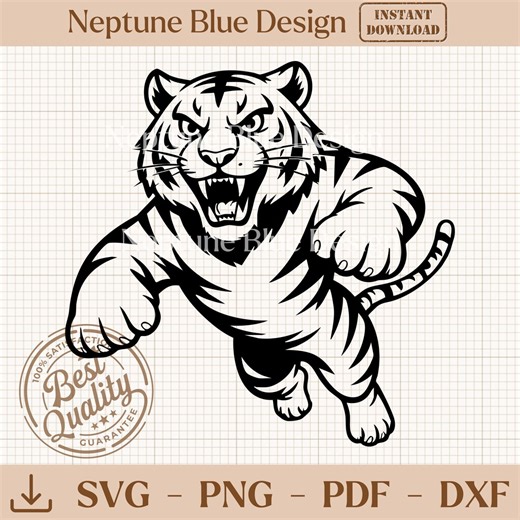 Tiger Mascot Svg, Cartoon Tiger Png, Sports Theme Clipart, Tiger Silhouette Svg, Animal Clipart, Tiger Face Svg - Etsy