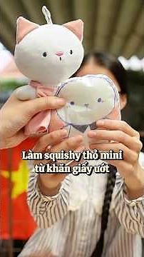 Make mini squishy rabbits from wet tissues - DIY with fabric stuffed animals from the Grocery Sto...
