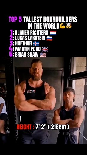 163K views · 3.7K reactions | The Top 5 Tallest Bodybuilders of the World #bodybuilder #thedutchgiant | Olivier Richters | Facebook