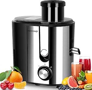 Juicer, 600W Juicer Machines with 3'' Wide Mouth for Vegetable and Fruit, Stainless Steel Centrifugal Juice Extractor Easy to Clean, BPA-Free, Anti-drip