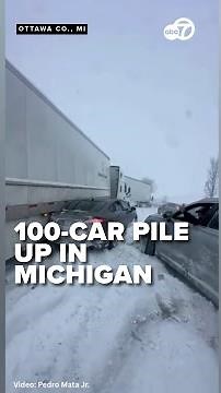 100-vehicle pileup amid winter snowstorm in Michigan