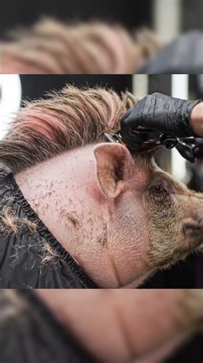 Punk Rock Pig Gets A Badass Mohawk 🐷🎸