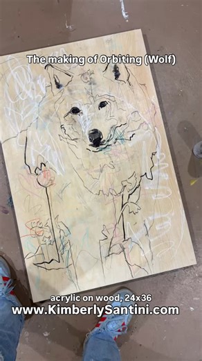 Wolves have been popping up in my life in so many ways lately, so I do what I always do, I paint them. #wolfmagic #wildlifeart #intuitiveartist #painter | Kimberly Kelly Santini