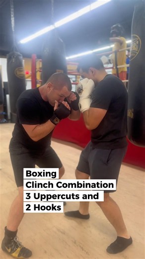 Boxing Clinch Combination That Breaks Any Defense with 3 Body Uppercuts +2 Hooks.Coach Cus in action