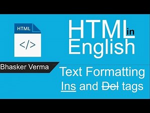 Mind Luster - Learn HTML tutorial for beginners in English 11 | Insert tag and Delete tag in HTML