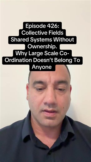 EPISODE 426 — COLLECTIVE FIELDS SHARED SYSTEMS WITHOUT OWNERSHIP Why Large-Scale Co-Ordination Doesn’t Belong To Anyone Large-scale coordination is often assumed to require ownership, control, or authority. From a Field Mechanics perspective, this assumption breaks how systems actually work. Collective fields cannot be owned because they are shared execution systems. Ownership applies to objects. Execution applies to processes. A collective field exists when: • multiple systems interact • execut