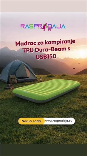 ⛺ Intex TPU Dura-Beam madrac + USB150 pumpa – udobnost gdje god kampiraš!