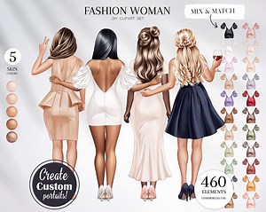 Fashion Woman Clipart: Besties Portrait Creator (digital Download) - Etsy