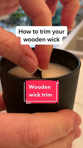 Yes - you gotta trim wooden wicks too - nice and easy, break off the carbon burnt bits, tip them out and light that baby up - follow for candle tips. #candlecare #woodenwick #trimyourwick #candletok #candletipsandtricks #candlehack #candlemaker #fyp #learnontiktok #candlehack