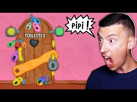 THE TOILET DOOR HAS 12 PADLOCKS!! (12 Locks Plasticine Room)
