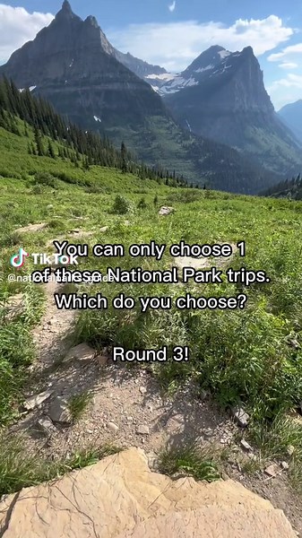 Which National Park trip would you choose? Part 3! There are some incredible National Park Road trips that you can complete in 1 week. These are 2 of the best ones in my opinion. Let me know in the comments which one you would choose! 🌲The PNW: Crater Lake, Olympic, Mount Rainier, The North Cascades 🏔️The Montana/Wyoming Parks: Grand Teton, Yellowstone, Glacier As always, please follow the leave no trace principles while visiting the parks. Take out any trash you bring with you including compo