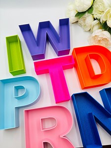 6,5" Hollow Fillable Letter Freestanding Empty Letter Box Self Standing Block Letters for Decorations Baby Name Initials Letter Faux Flowers - Etsy