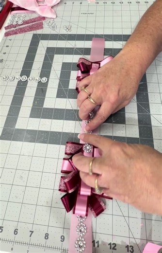 Homecoming Mum Braid Tutorial — 2-Inch Pink & Burgundy with Silver Bling