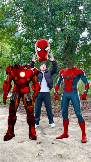 2 spider man flying body parts matching