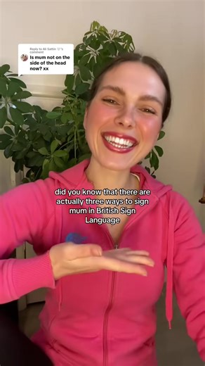 Three different ways you can sign the word Mum in British sign language